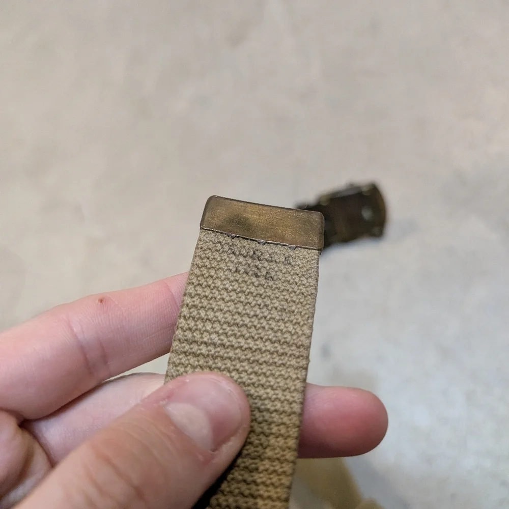 VTG WWII 1942 Officer Belt Mens 36 Brass Brown